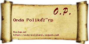 Onda Polikárp névjegykártya